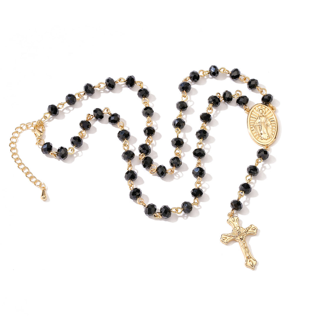 Christianartworkshop Virgin Mary Medal & Crucifix Pendant Necklace
