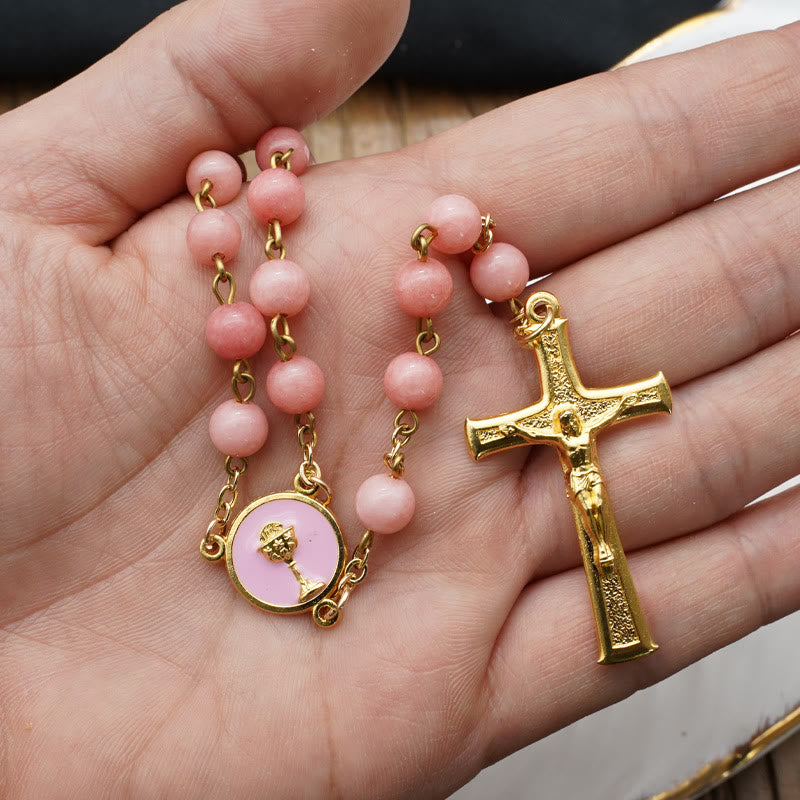 Christianartworkshop Original Handmade Red Grain Chalcedony Rosary
