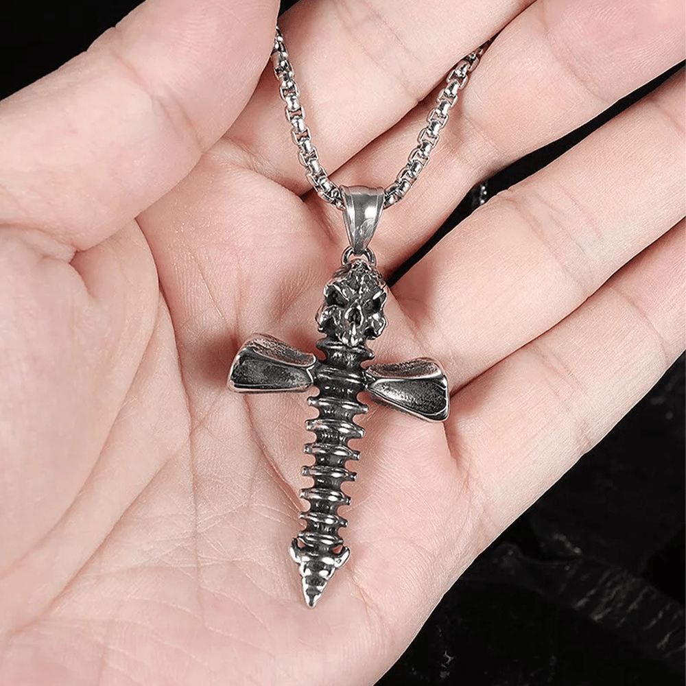 Christianartworkshop Punk Style Skull Crossbones Pendant Necklace