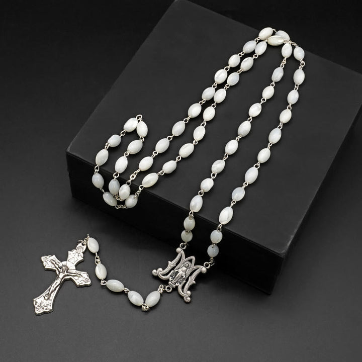 Christianartworkshop Blessed Virgin Mary: Catholic Mother-of-Pearl Rosary
