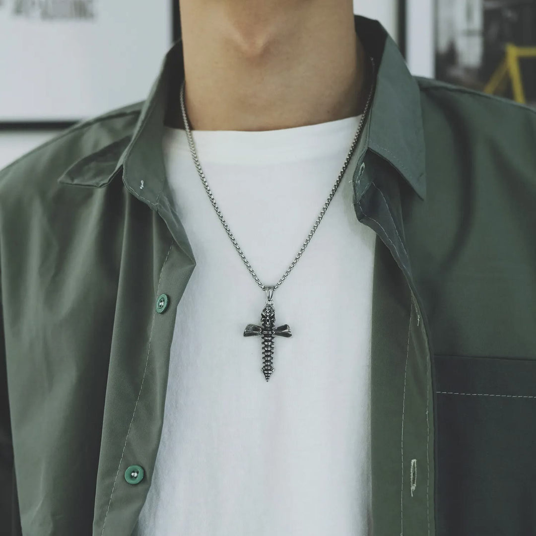 Christianartworkshop Punk Style Skull Crossbones Pendant Necklace