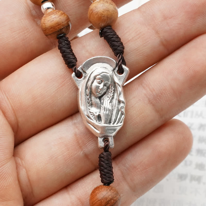 Christianartworkshop Evangelistic: Handmade Olive Wood Rosary of the Blessed Mother