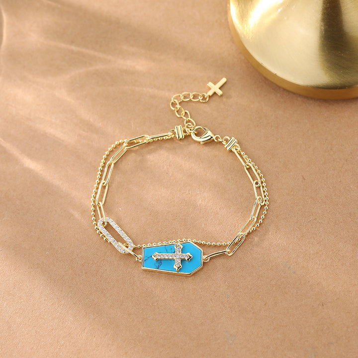 Christianartworkshop Holy Father Blessed Shield Cross Bracelet