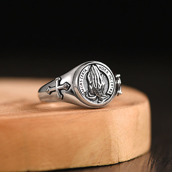 Christianartworkshop Praying Hands Adjustable Ring