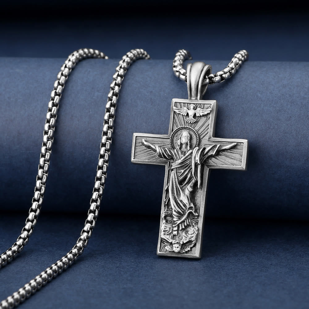 Christianartworkshopthe Jesus Ascension Cross Necklace – Christian