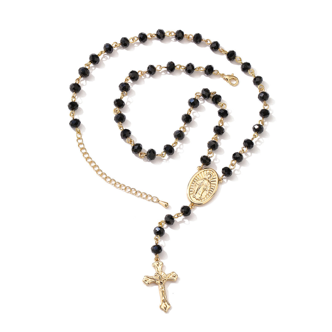 Christianartworkshop Virgin Mary Medal & Crucifix Pendant Necklace