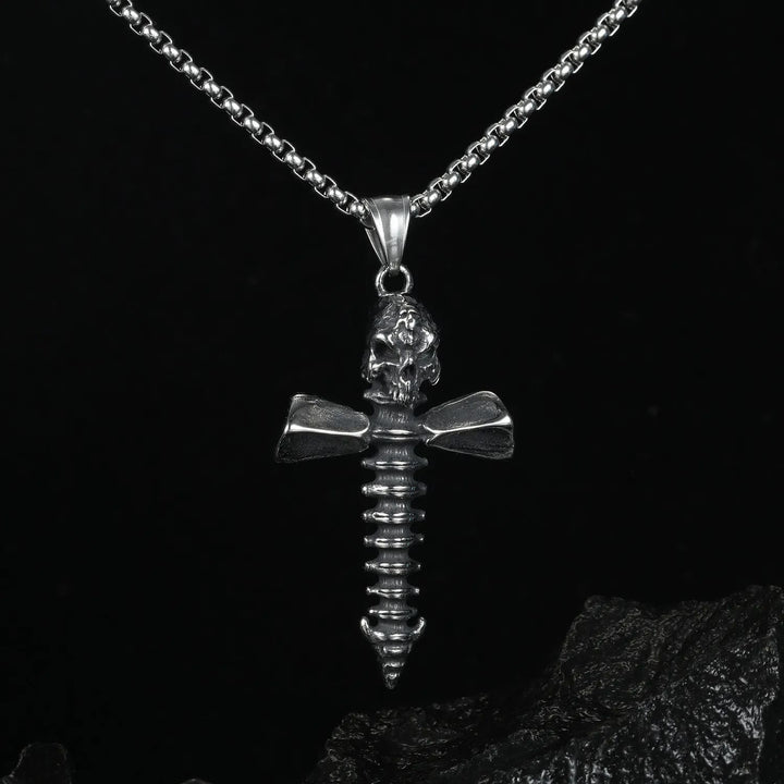 Christianartworkshop Punk Style Skull Crossbones Pendant Necklace