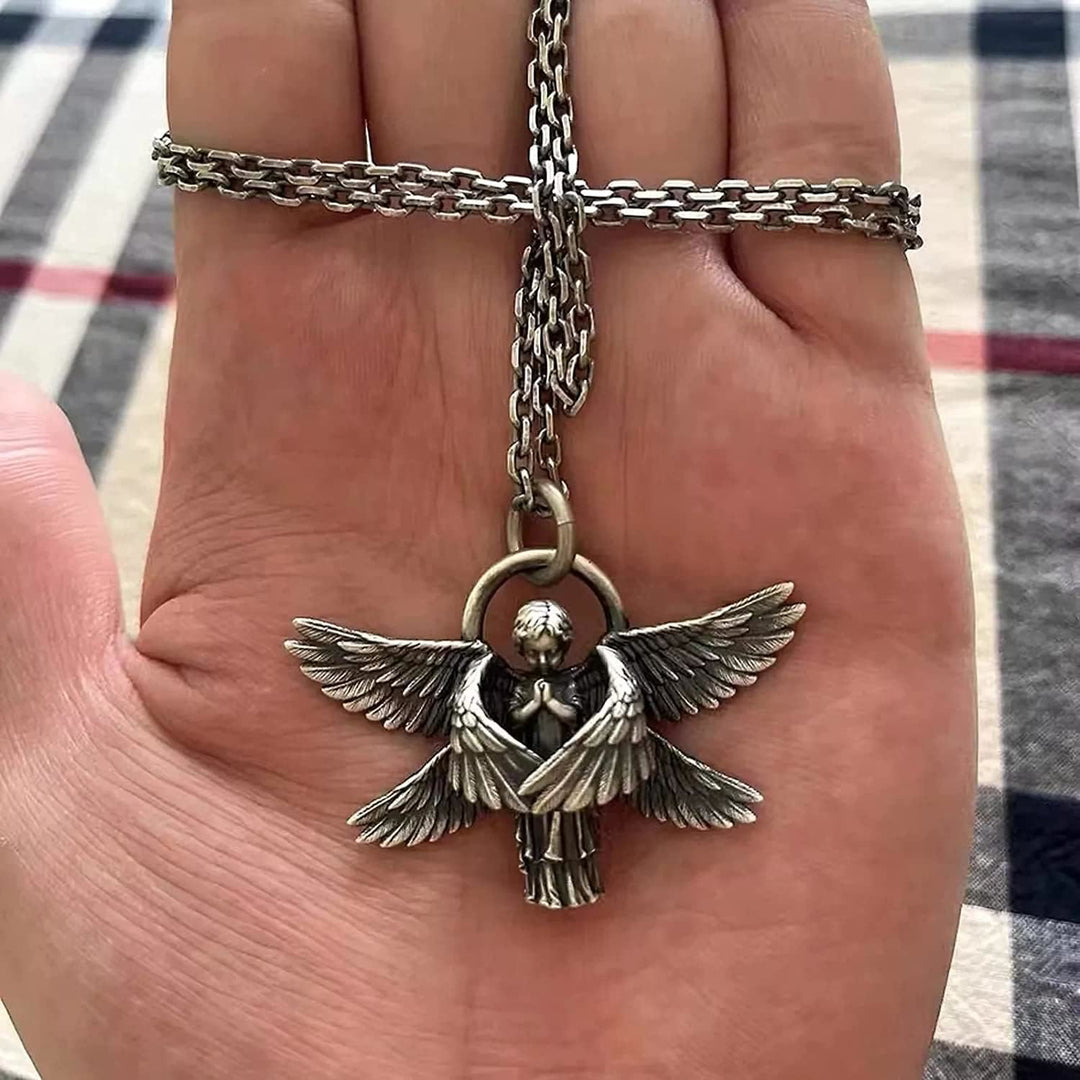 Christianartworkshop Praying Angel Wing Pendant Good Luck Necklace