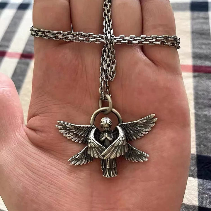 Christianartworkshop Praying Angel Wing Pendant Good Luck Necklace