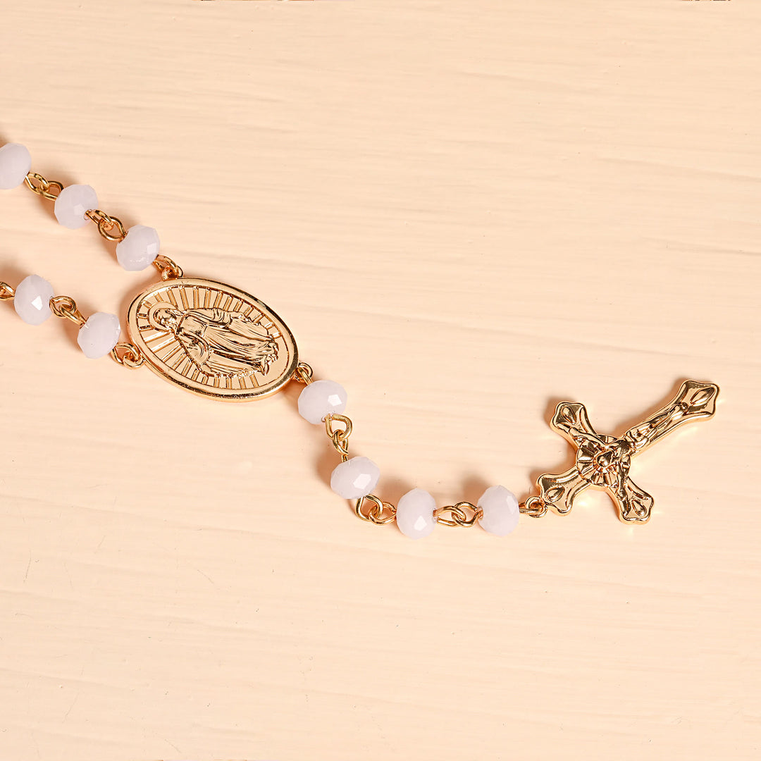 Christianartworkshop Virgin Mary Medal & Crucifix Pendant Necklace