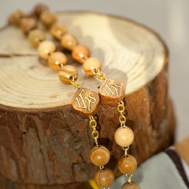 Christianartworkshop Quality Handmade Olive/Rosewood/Ebony Beads Prayer Rosary