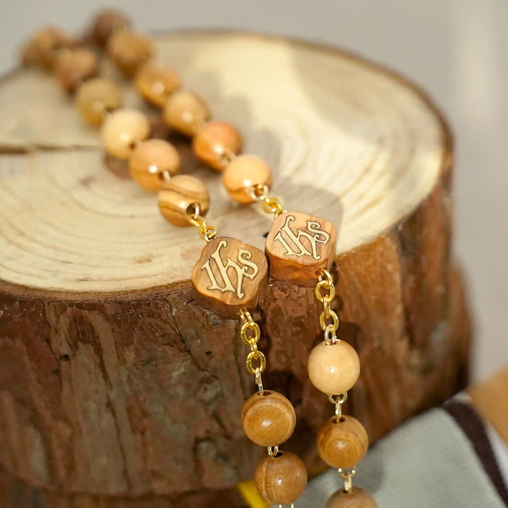 Christianartworkshop Quality Handmade Olive/Rosewood/Ebony Beads Prayer Rosary
