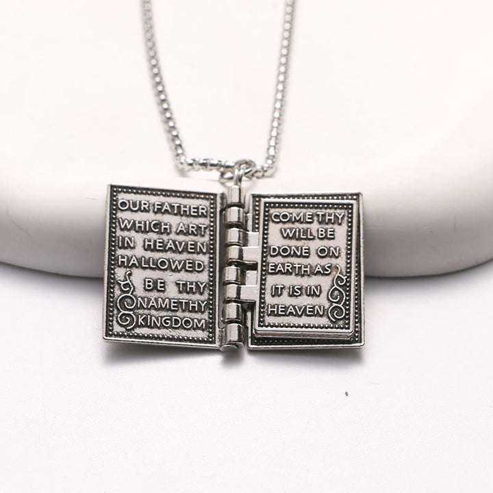 Christianartworkshop Turnable Holy Bible Pendant Christian Necklace