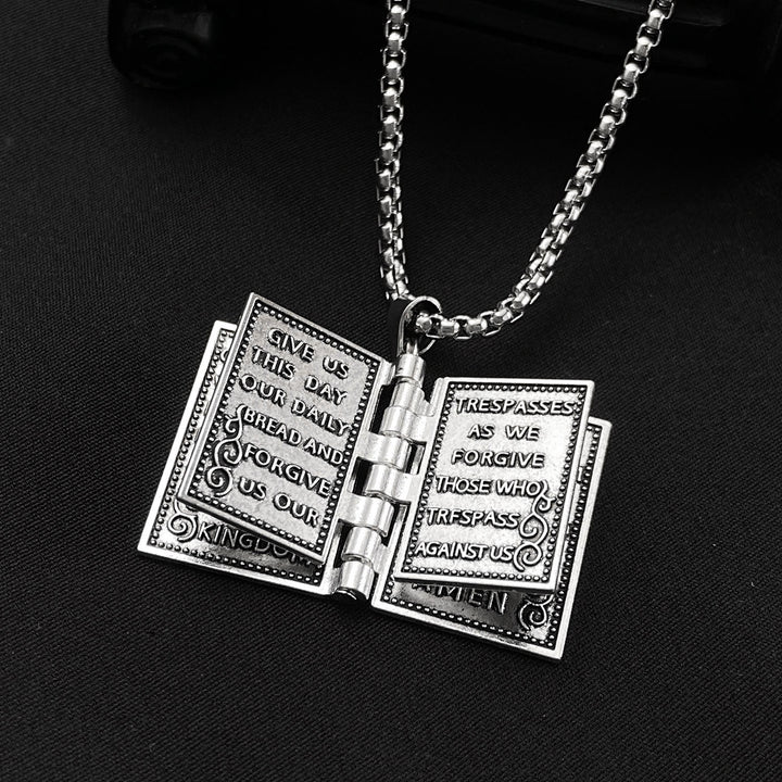 Christianartworkshop Turnable Holy Bible Pendant Christian Necklace