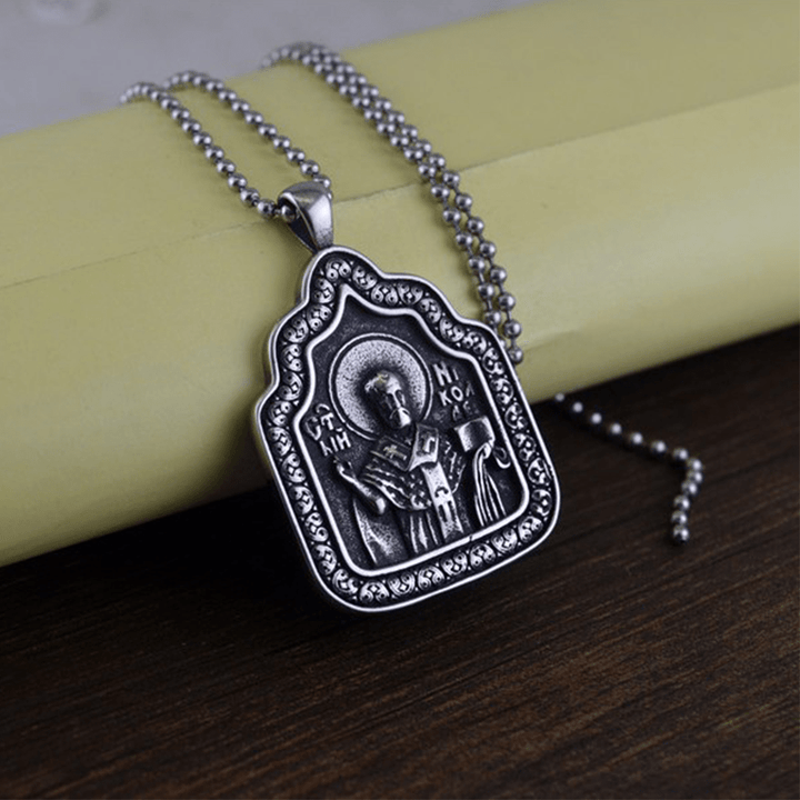 Christianartworkshop Father Blessing Charm Titanium Necklace