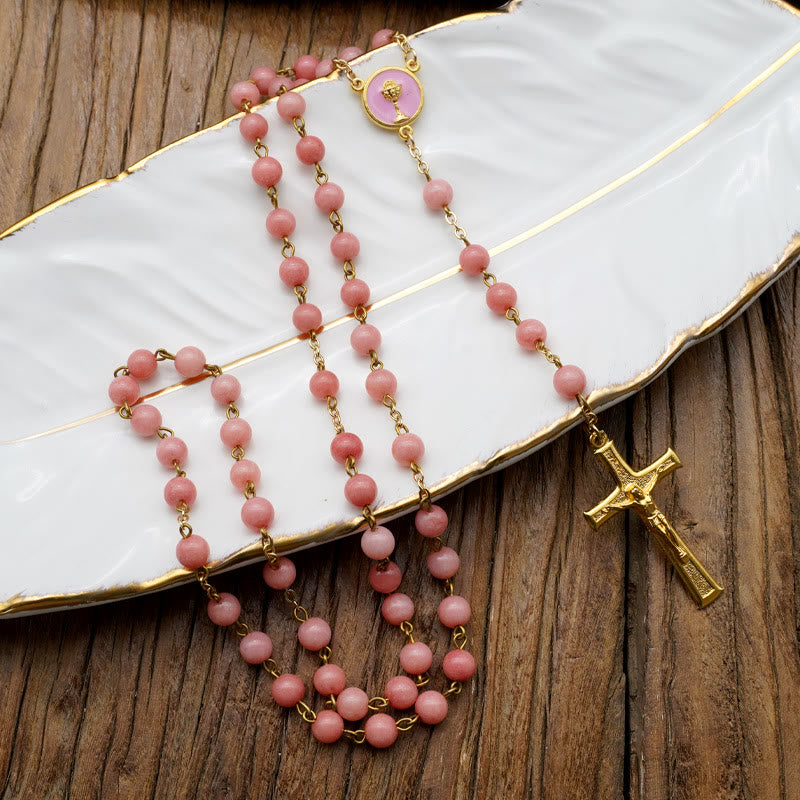 Christianartworkshop Original Handmade Red Grain Chalcedony Rosary