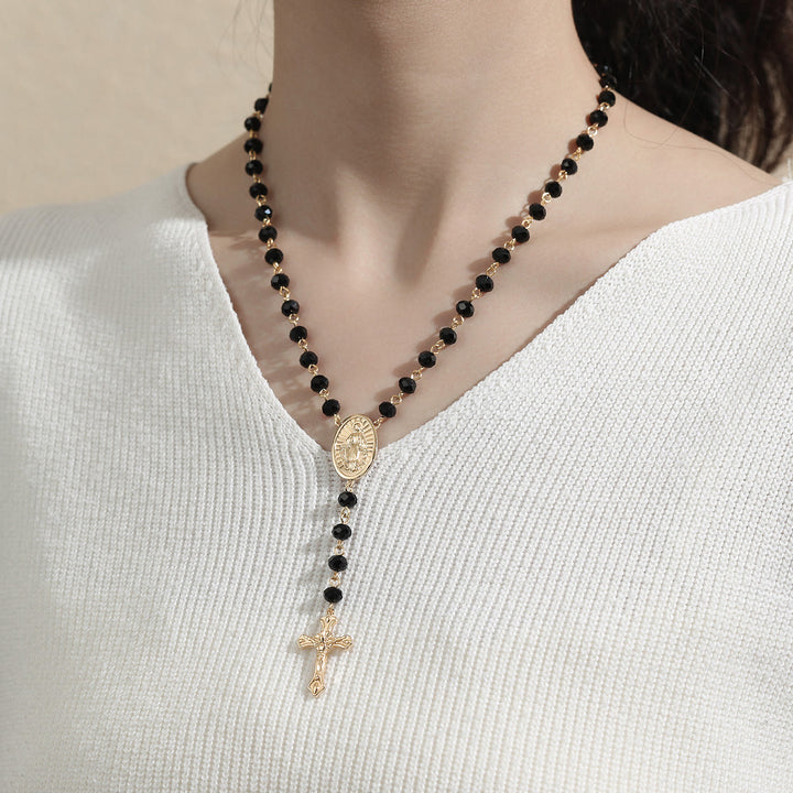 Christianartworkshop Virgin Mary Medal & Crucifix Pendant Necklace