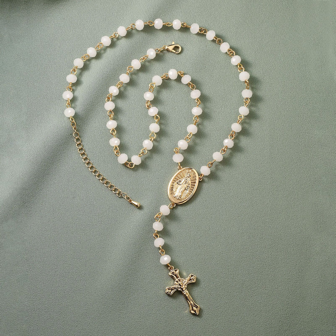 Christianartworkshop Virgin Mary Medal & Crucifix Pendant Necklace