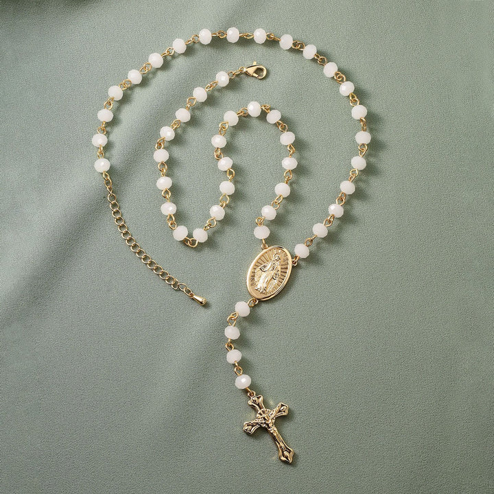 Christianartworkshop Virgin Mary Medal & Crucifix Pendant Necklace