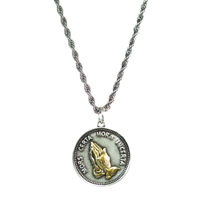Christianartworkshop Cubic Praying Hands Charm Necklace