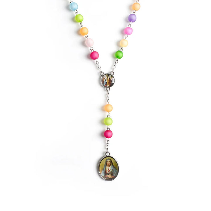 Seven Sorrow Religious Medal Multicolor Rosary