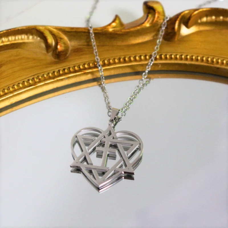 Christianartworkshop Messianic, Christain, Yeshua (Jesus) In My Heart Adjustable Silvertone Cable Chain Necklace