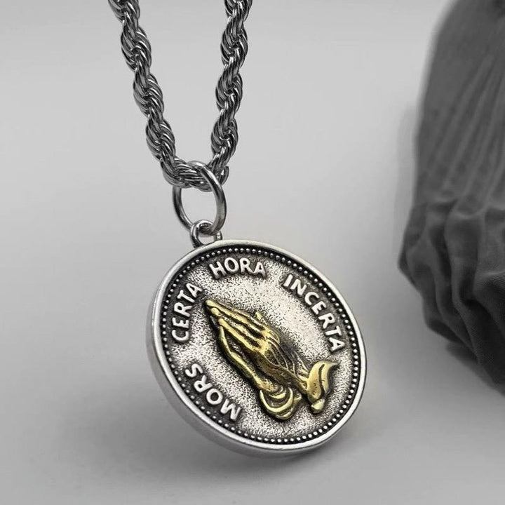 Christianartworkshop Cubic Praying Hands Charm Necklace