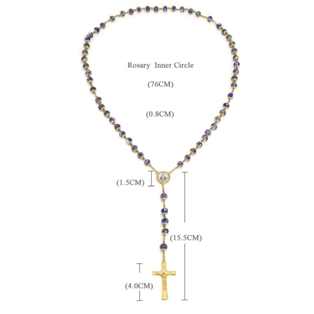 Christianartworkshop Virgin Mary Glazed Multi-color Crystal Rosary