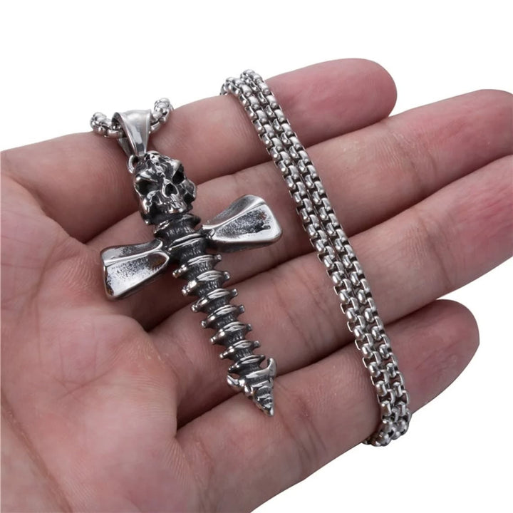 Christianartworkshop Punk Style Skull Crossbones Pendant Necklace