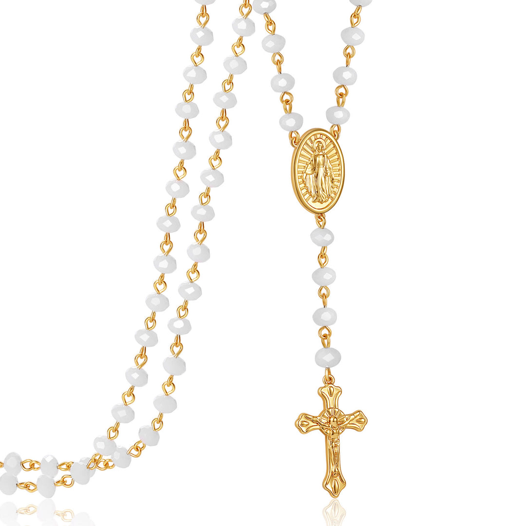 Christianartworkshop Virgin Mary Medal & Crucifix Pendant Necklace