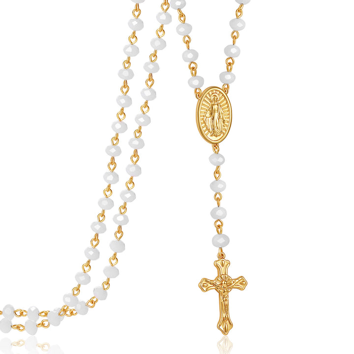 Christianartworkshop Virgin Mary Medal & Crucifix Pendant Necklace
