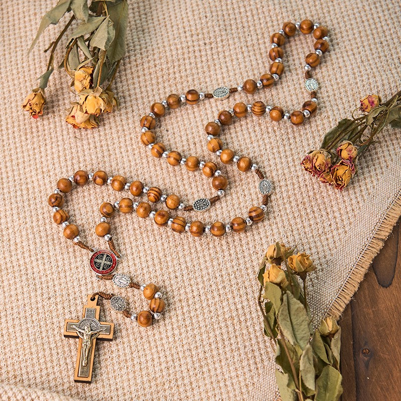 Hotsell Handmade Rosary 10mm Orange Red Glass Beads