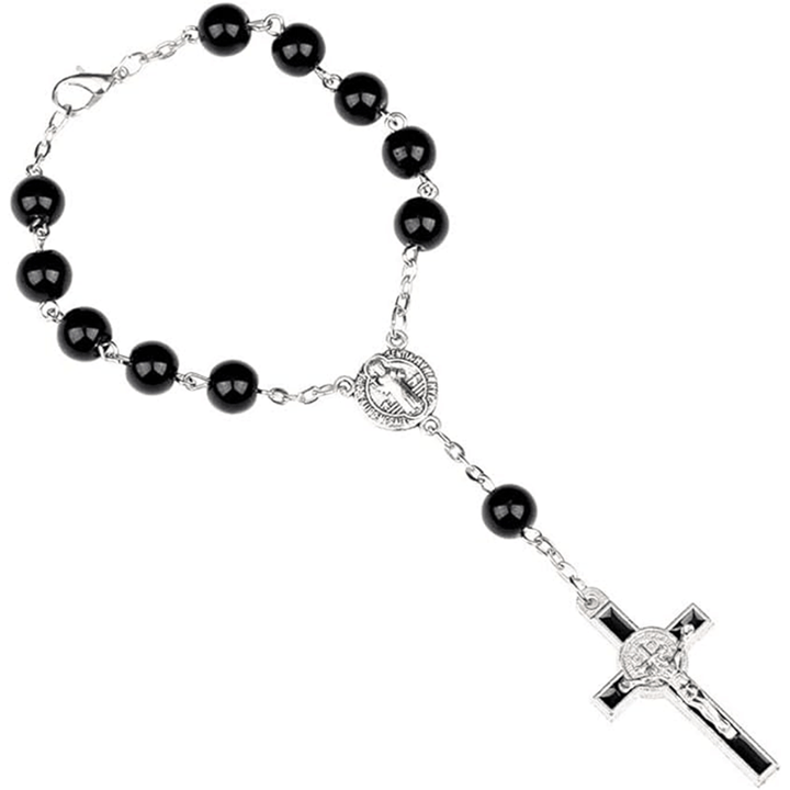 Handmade Beaded Cross Bracelet Pocket Rosary