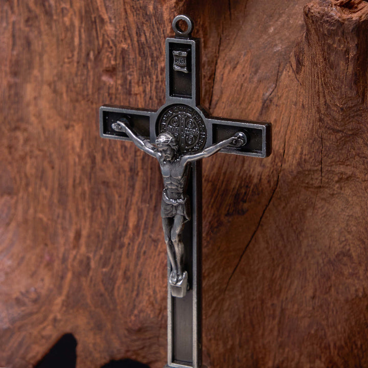 FREE Today: Christian Art Classic Style Silver Bronze Alloy Crucifix Stereoscopic Desktop Ornaments