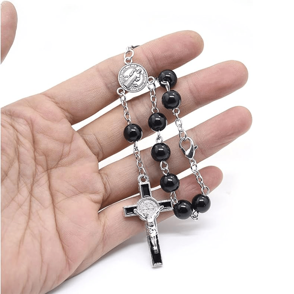 Handmade Beaded Cross Bracelet Pocket Rosary