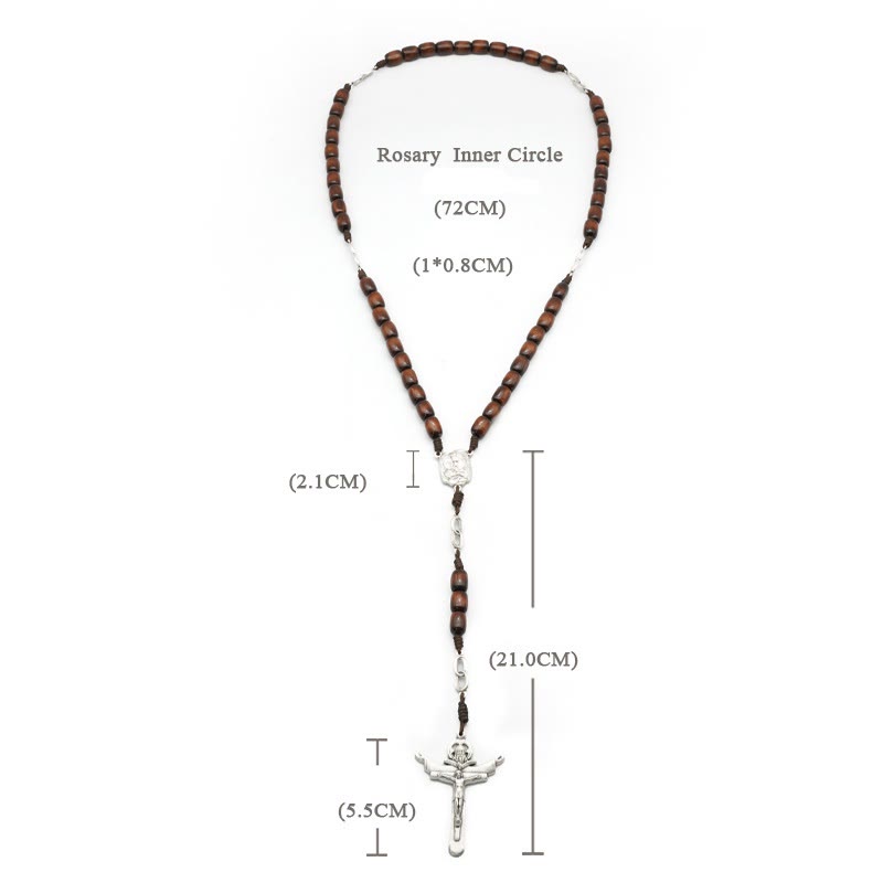 Handmade Olive Wood Trinity Cross Blessing Rosary