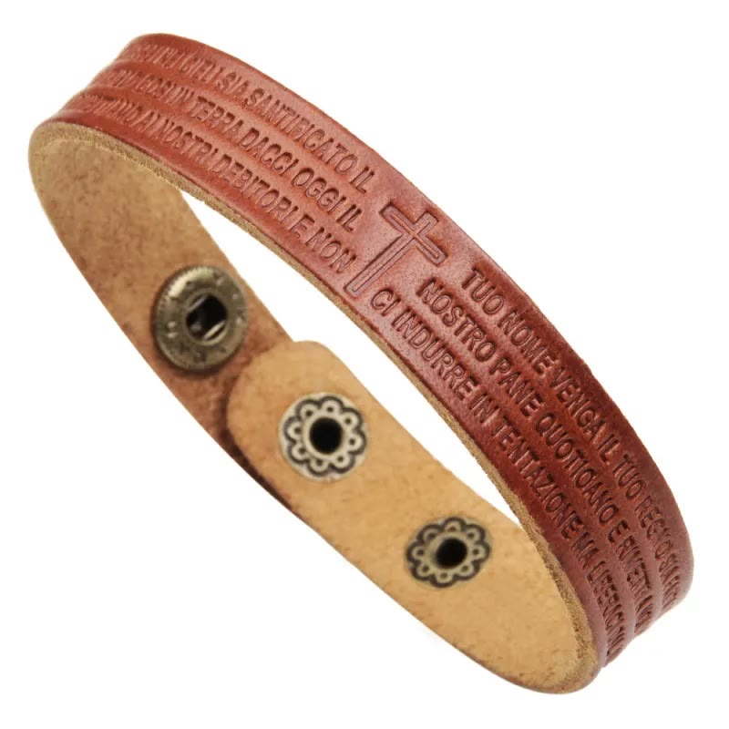 Adjustable Leather Cuff Band Christian Bible Bracelet