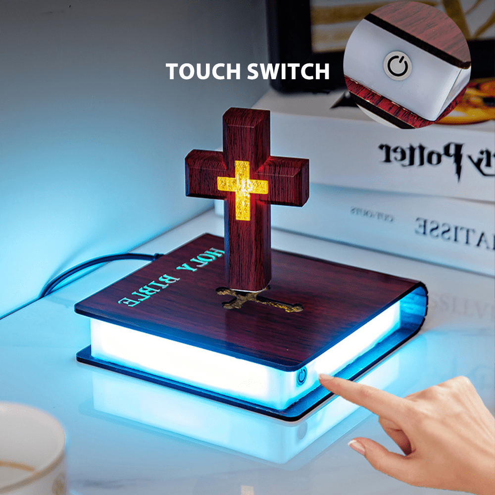 Book-base Magnetic Levitation Cross Ornament