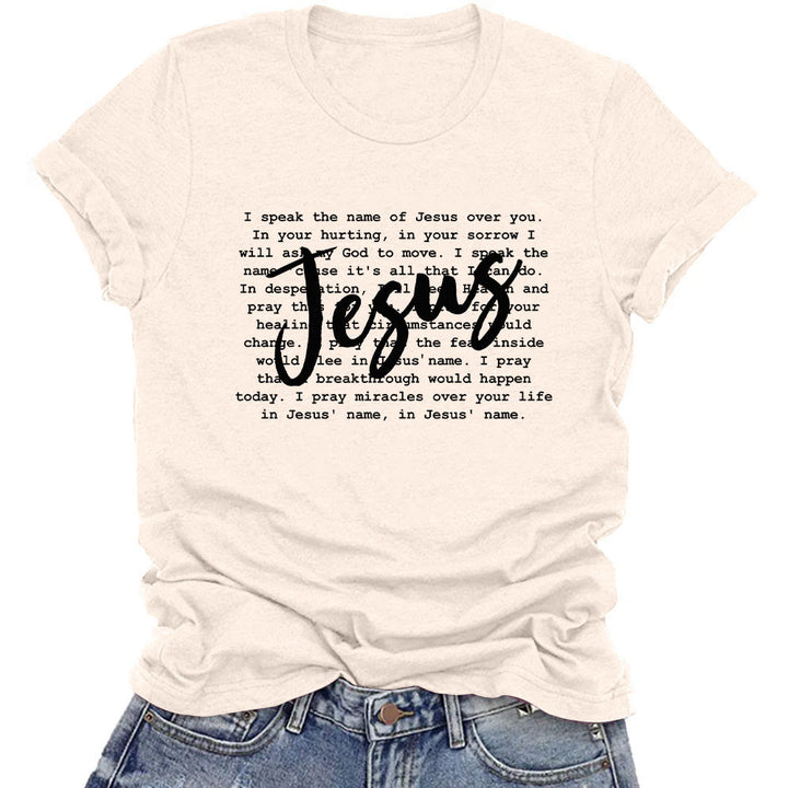 Christianartworkshop Minimalist Style Jesus Prayer Scriptures Short Sleeve Washed T-shirt