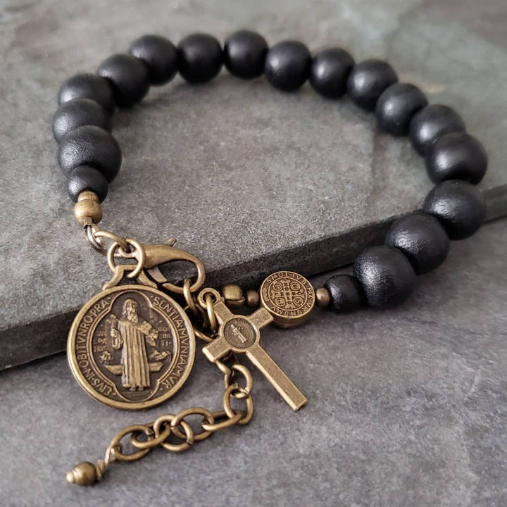 Discount Today: Ebony Beads St. Benedict the Blessed Protection Bracelet