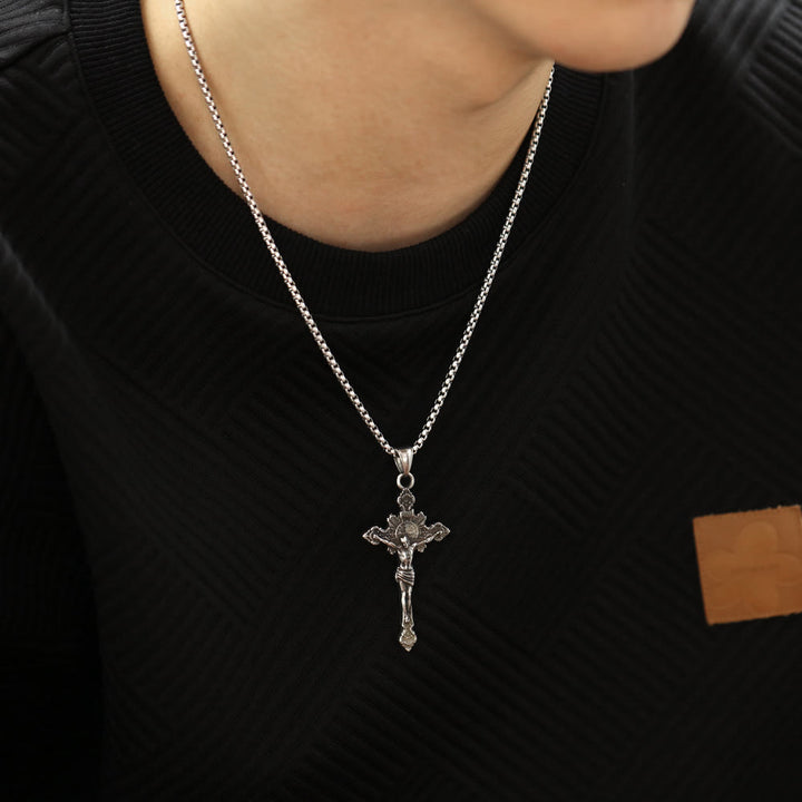 FREE Today: St. Benedict Symbol Crucifix Necklace