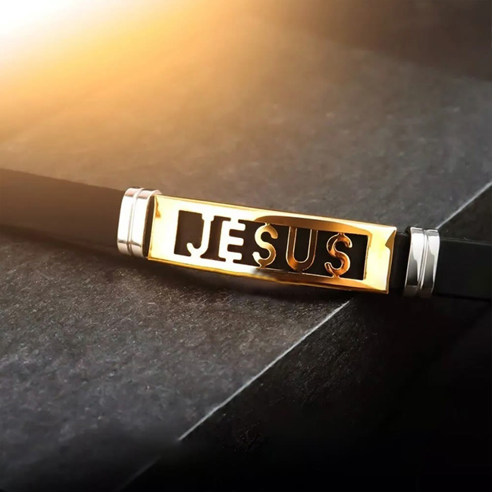 Jesus Bracelet with Water Resistant Silicone Band