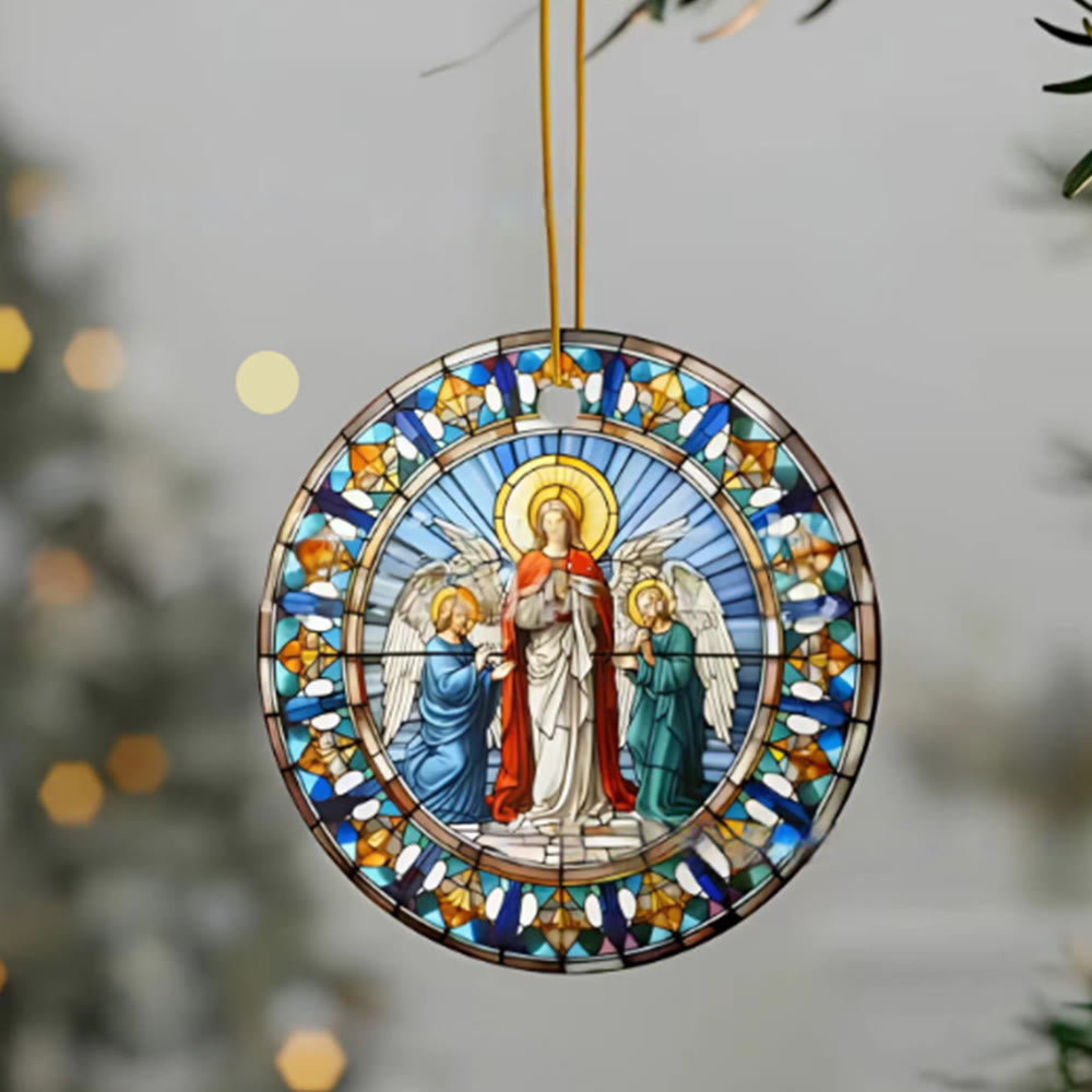 Discount Today: 5 Stained Glass Styles Christian Element Ornaments