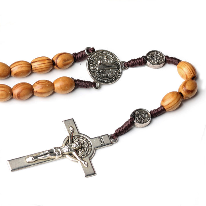 FREE Today: St. Benedict Natural Olive Wood Rosary with Crucifix