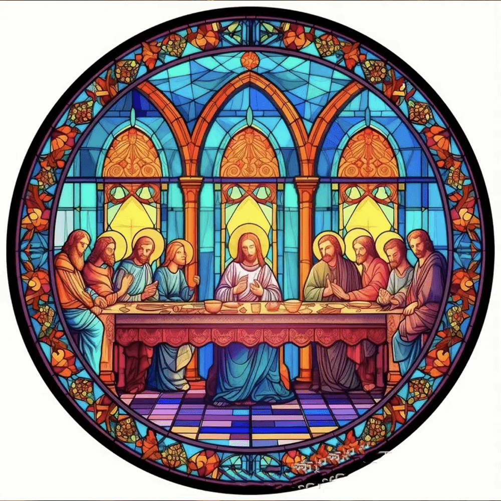 Discount Today: 5 Stained Glass Style The Last Supper Ornaments