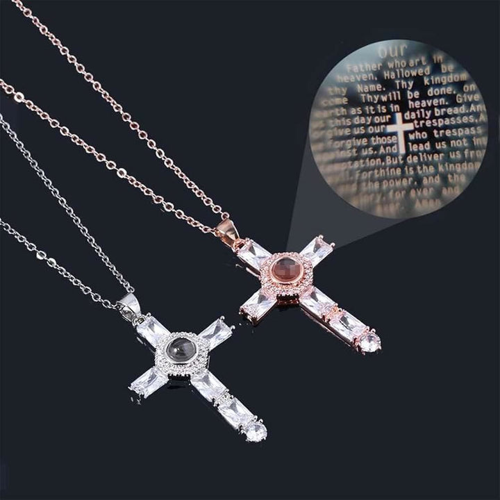"I LOVE YOU" In 100 Languages Cross Pendant Necklace