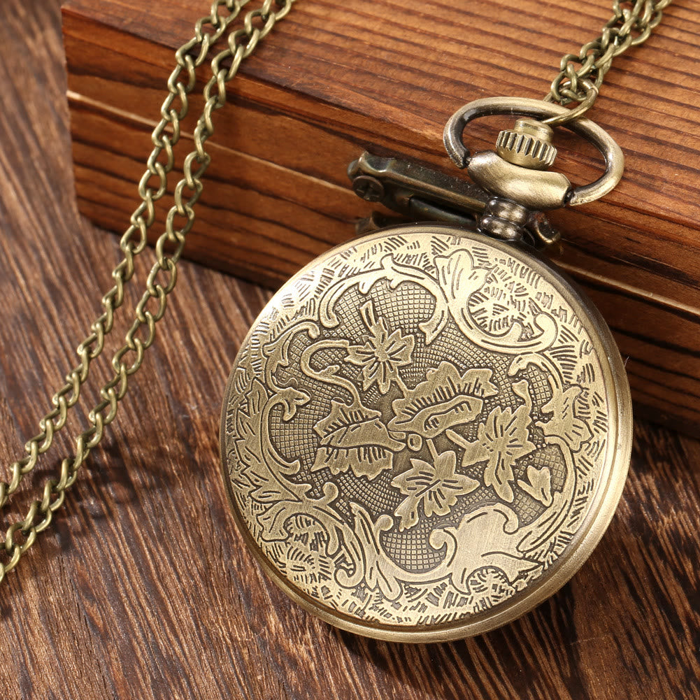 Jesus Bible Quartz Movement Bronze Pocket Watch