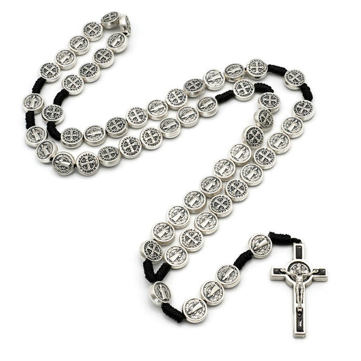 St. Benedict Alloy Hand-woven Rosary with Crucifix