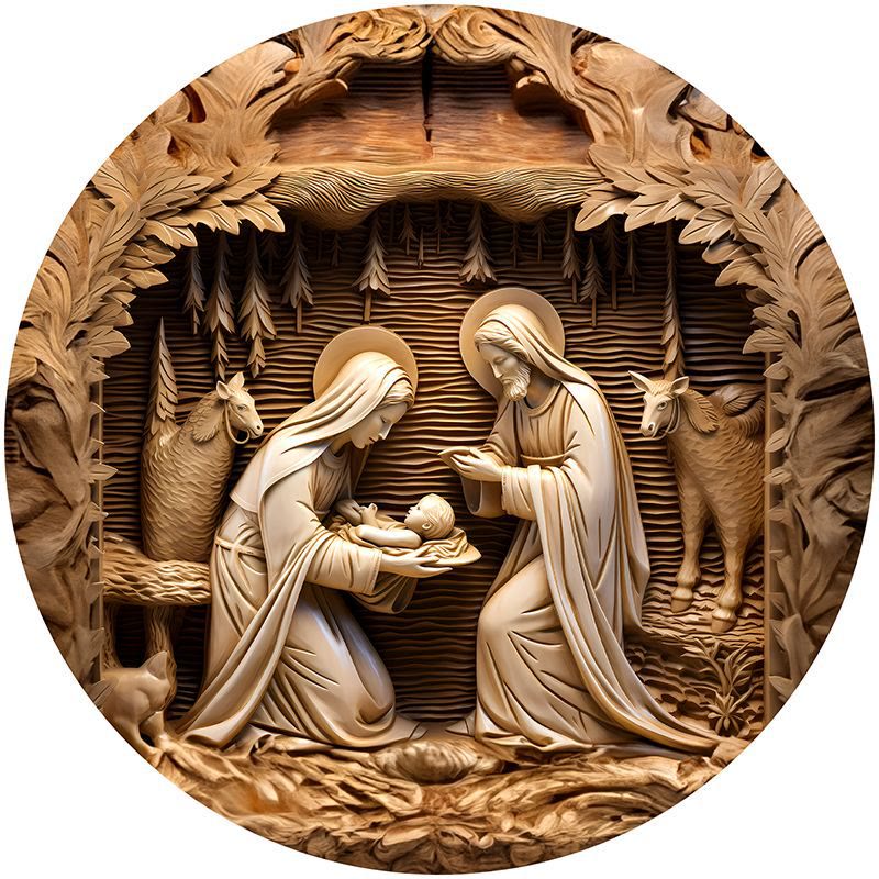 Discount Today: Brown Series 8 Styles Christ Nativity Festive Decor Ornaments