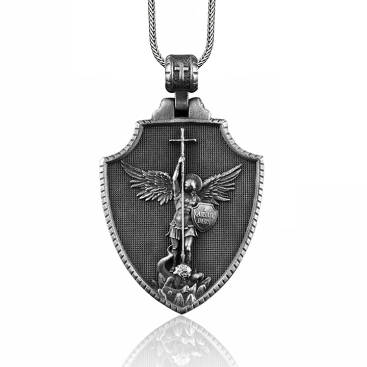 Christianartworkshop Archangel Saint Michael Shield Necklace1